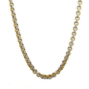18K White and Yellow Gold Textured Link Chain - FINAL SALE